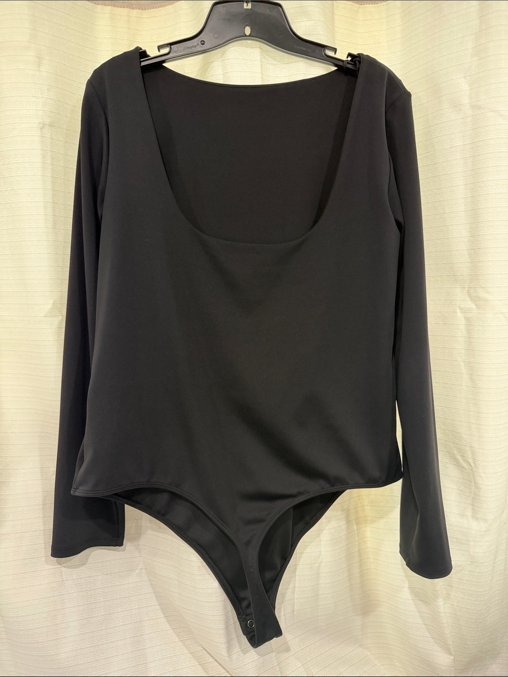 Express Black Long Sleeve Scoop Neck Bodysuit - Picture 2 of 3